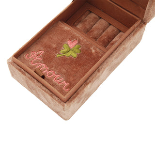 Boîte à bijoux velours - Fleur