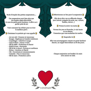 Suspension brodée - Cadre bougie